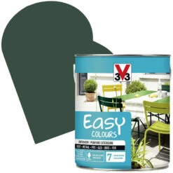 Peinture Extérieure Easy Colours Vert Basque Satiné 2,5 L V33