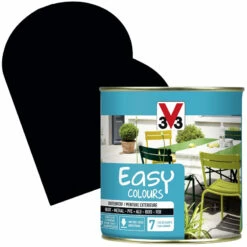 Peinture Extérieure Easy Colours Noir Satiné 0,5 L V33