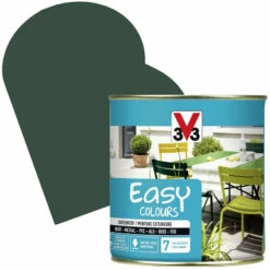 Peinture Extérieure Easy Colours Vert Basque Satiné 0,5 L V33