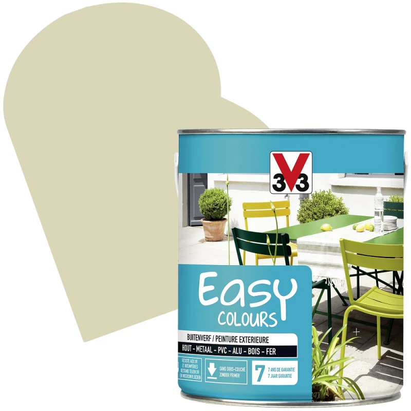 Peinture Extérieure Easy Colours Sable Satiné 2,5 L V33 1 Peinture Extérieure Easy Colours Sable Satiné 2,5 L V33