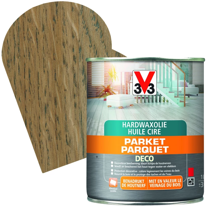 Huile Cire Parquet Deco Chêne Fumé Mat 1 L V33 1 Huile Cire Parquet Deco Chêne Fumé Mat 1 L V33