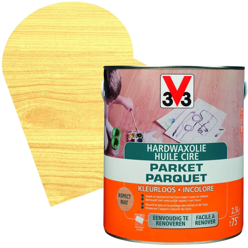 Huile Cire Parquet Incolore Mat 2,5 L V33 1 Huile Cire Parquet Incolore Mat 2,5 L V33
