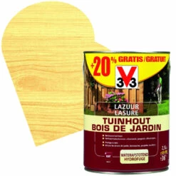 Lasure Bois De Jardin Incolore 2,5 + 0,5 L Gratuit V33