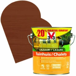 Lasure Chalets Chêne Foncé 2,5 + 0,5 L Gratuit V33