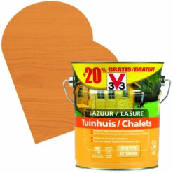 Lasure Chalets Chêne Moyen 2,5 + 0,5 L Gratuit V33