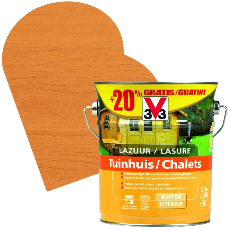 Lasure Chalets Chêne Moyen 2,5 + 0,5 L Gratuit V33 1 Lasure Chalets Chêne Moyen 2,5 + 0,5 L Gratuit V33