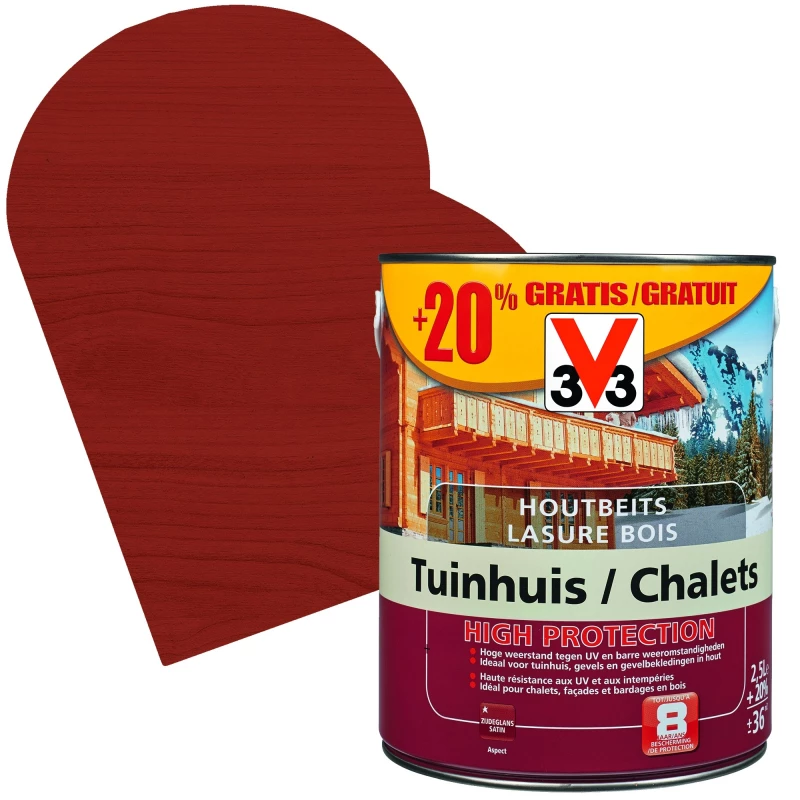 Lasure Chalets High Protection Acajou Satinée 2,5 + 0,5 L Gratuit V33 1 Lasure Chalets High Protection Acajou Satinée 2,5 + 0,5 L Gratuit V33