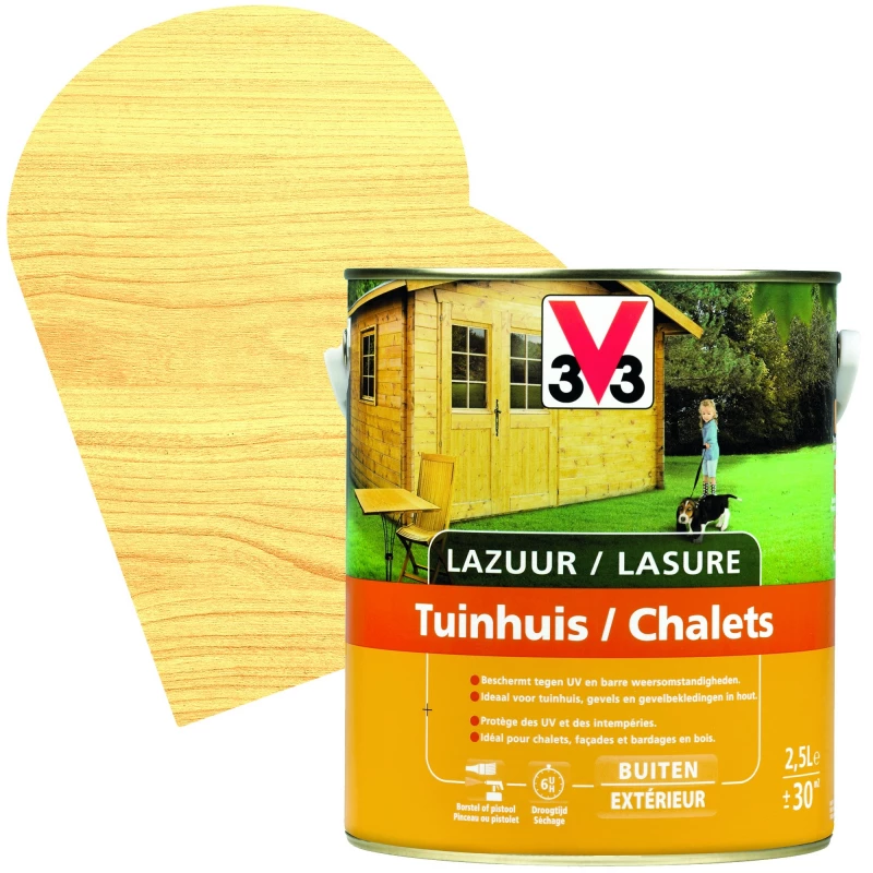 Lasure Chalets Incolore Satinée 2,5 L V33 1 Lasure Chalets Incolore Satinée 2,5 L V33