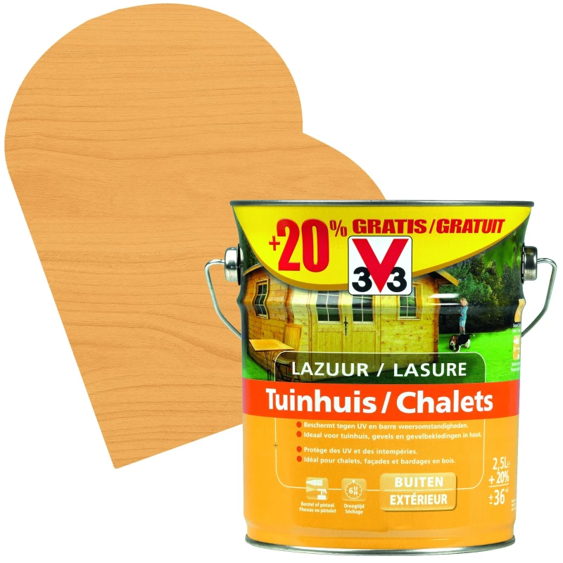 Lasure Chalets Pin Scandinave 2,5 + 0,5 L Gratuit V33 1 Lasure Chalets Pin Scandinave 2,5 + 0,5 L Gratuit V33
