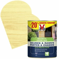 Lasure Eco Protection Pour Portes Et Châssis Naturel Mate 2,5 L + 20% Gratuits V33
