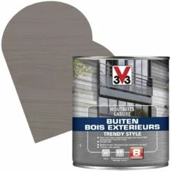 Lasure Pour Bois Extérieur Trendy Style Cèdre Argenté 0,75 L V33