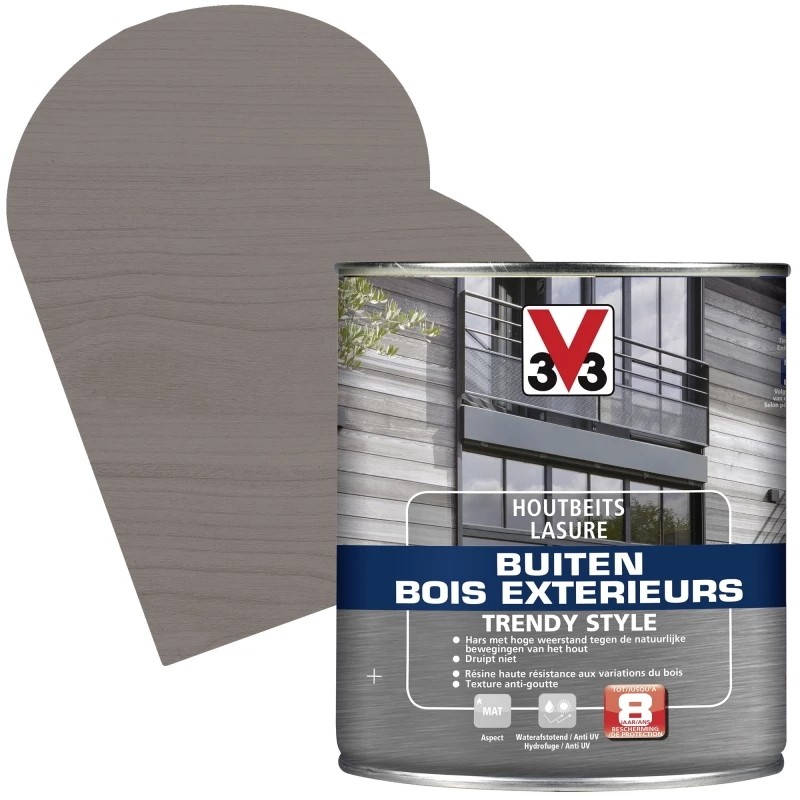 Lasure Pour Bois Extérieur Trendy Style Cèdre Argenté 0,75 L V33 1 Lasure Pour Bois Extérieur Trendy Style Cèdre Argenté 0,75 L V33