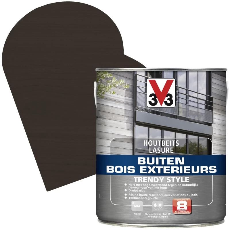 Lasure Pour Bois Extérieur Trendy Style Chêne Graphite 2,5 L V33 1 Lasure Pour Bois Extérieur Trendy Style Chêne Graphite 2,5 L V33