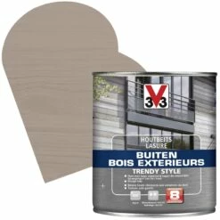 Lasure Pour Bois Extérieur Trendy Style Gris Argenté 0,75 L V33