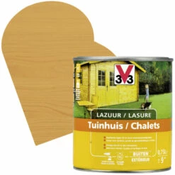 Lasure Pour Chalet En Bois Chêne Moyen Satinée 0,75 L V33