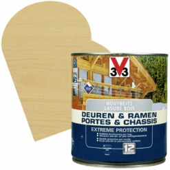 Lasure Pour Portes Et Châssis Extrême Protection Chêne Clair Satinée 0,75 L V33