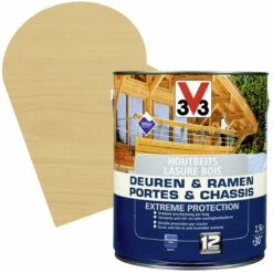 Lasure Pour Portes Et Châssis Extrême Protection Chêne Clair Satinée 2,5 L V33