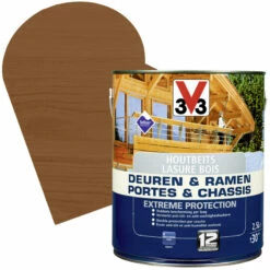 Lasure Pour Portes Et Châssis Extrême Protection Chêne Foncé Satinée 2,5 L V33