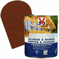 Lasure Pour Portes Et Châssis Extrême Protection Teck Satinée 2,5 L V33