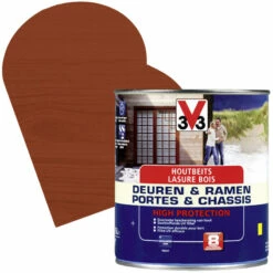 Lasure Pour Portes Et Châssis Haute Protection Acajou Satinée 0,75 L V33
