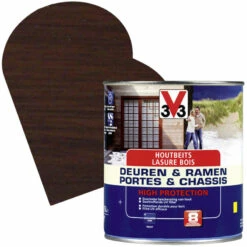 Lasure Pour Portes Et Châssis Haute Protection Noyer Satinée 0,75 L V33