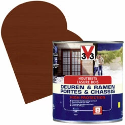 Lasure Pour Portes Et Châssis Haute Protection Teck Satinée 0,75 L V33