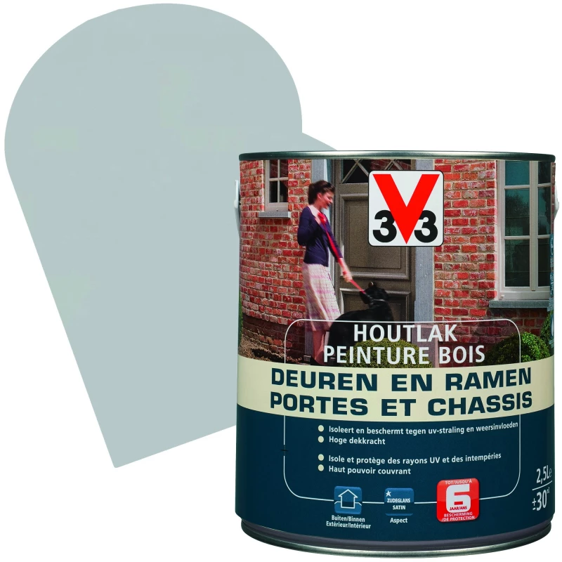 Peinture Bois Portes & Châssis Grey Sky 2,5 L V33 1 Peinture Bois Portes & Châssis Grey Sky 2,5 L V33