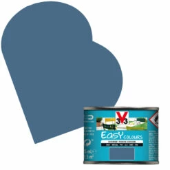 Peinture Extérieure Easy Colours Pour Bois Métal PVC Bleu Orage Satinée 0,125 L V33