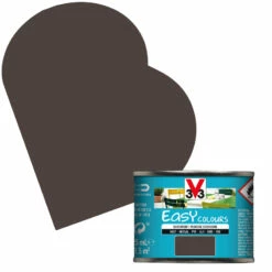 Peinture Extérieure Easy Colours Pour Bois Métal PVC Brun Havane Satinée 0,125 L V33