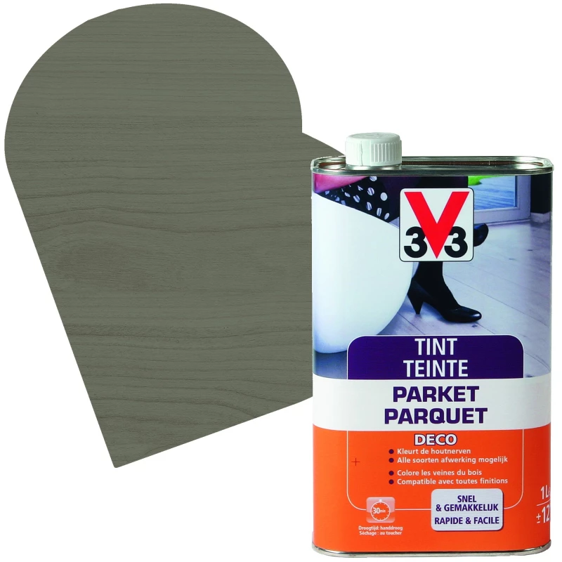 Teinte Parquet Deco Gris Fumé Mat 1 L V33 1 Teinte Parquet Deco Gris Fumé Mat 1 L V33