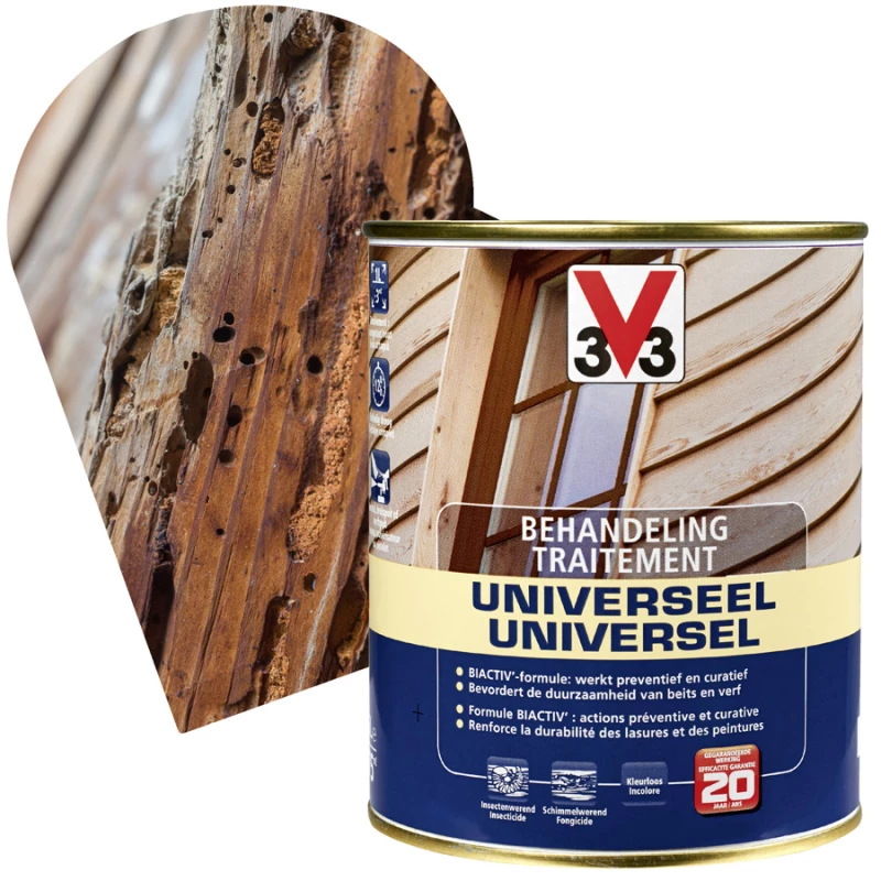 V33 Traitement Universel Pour Bois Extérieur Incolore 0,75 L 1 V33 Traitement Universel Pour Bois Extérieur Incolore 0,75 L