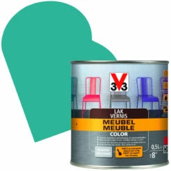 Vernis Meuble Color Bleu Aqua Satiné 0,5 L V33