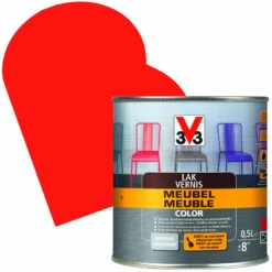 Vernis Meuble Color Rouge Satiné 0,5 L V33