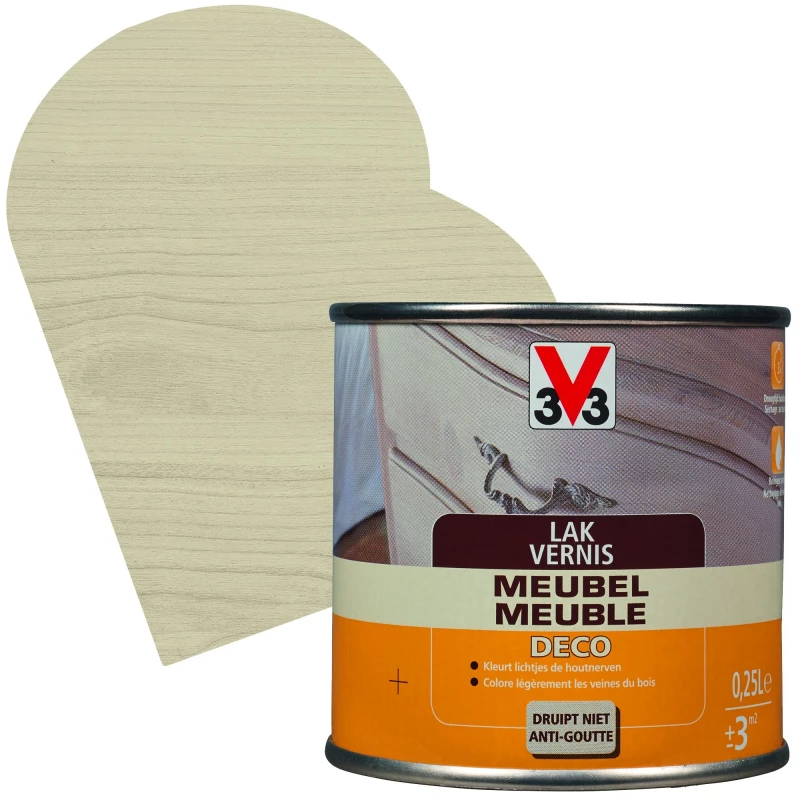 Vernis Meuble Deco Blanc Satiné 0,25 L V33 1 Vernis Meuble Deco Blanc Satiné 0,25 L V33