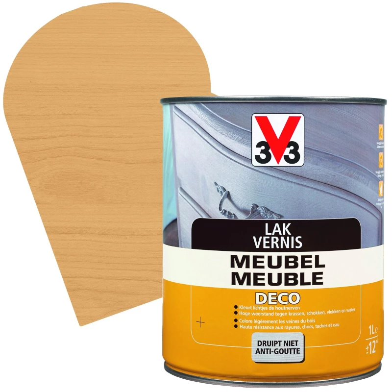 Vernis Meuble Deco Chêne Clair Satiné 1 L V33 1 Vernis Meuble Deco Chêne Clair Satiné 1 L V33