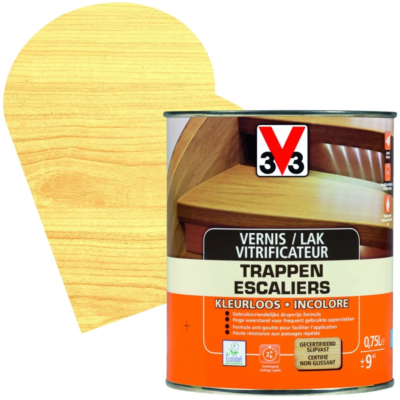 Vernis Vitrificateur Escaliers Incolore Satiné 0,75 L V33 1 Vernis Vitrificateur Escaliers Incolore Satiné 0,75 L V33
