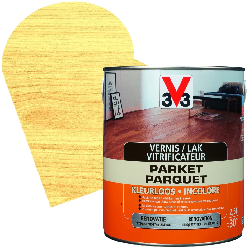 Vernis Vitrificateur Parquet Incolore Brillant 2,5 L V33 1 Vernis Vitrificateur Parquet Incolore Brillant 2,5 L V33