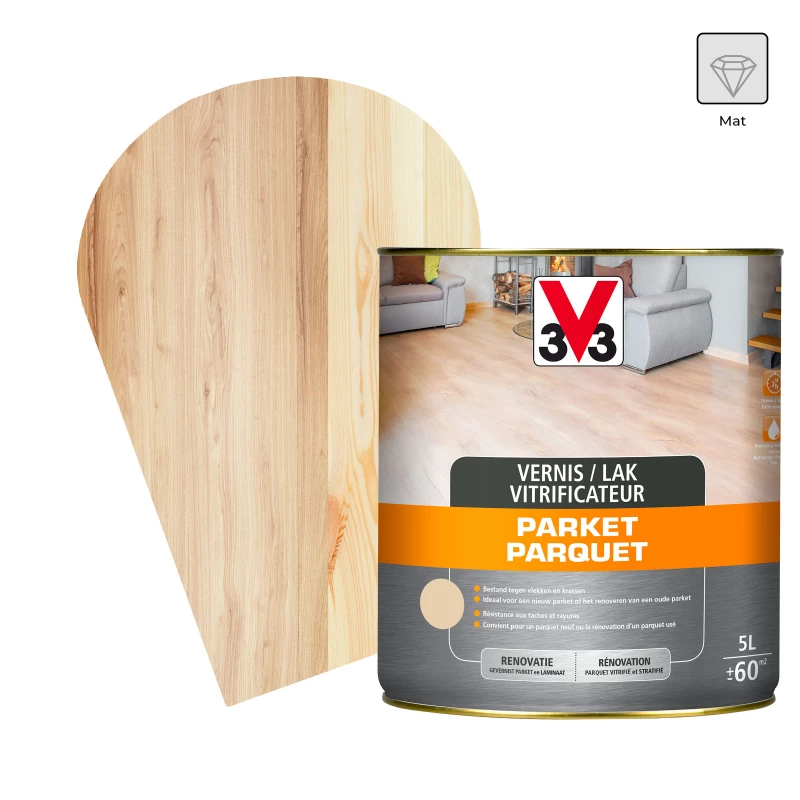 Vitrificateur Pour Parquet Vitrifié Et Stratifié Incolore Mat 5 L V33 1 Vitrificateur Pour Parquet Vitrifié Et Stratifié Incolore Mat 5 L V33