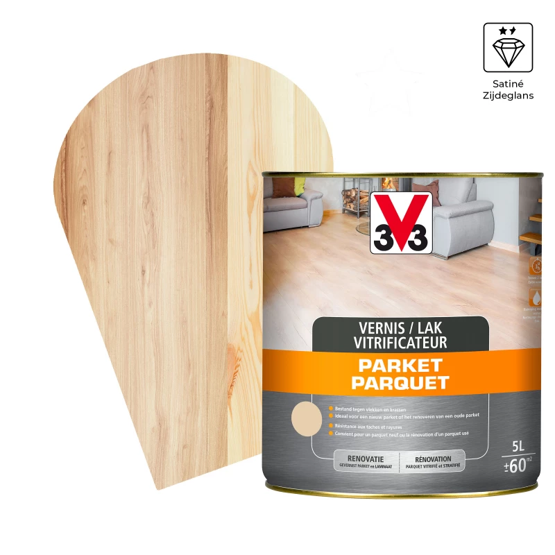 Vitrificateur Pour Parquet Vitrifié Et Stratifié Incolore Satiné 5 L V33 1 Vitrificateur Pour Parquet Vitrifié Et Stratifié Incolore Satiné 5 L V33